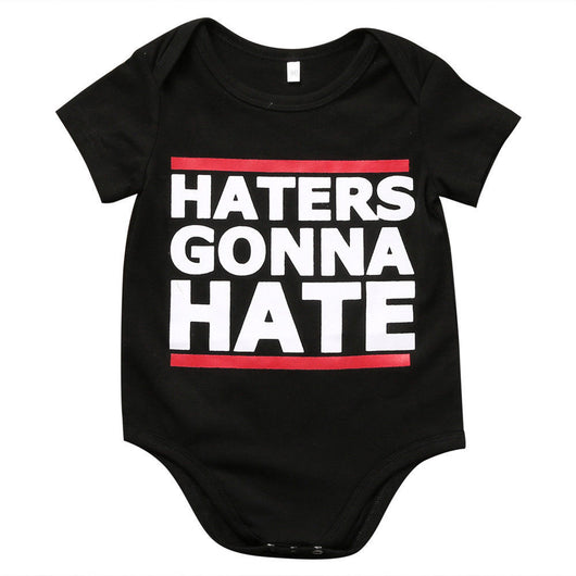 0-18M Baby Boy Girls Cotton Short Sleeve Romper Letter Printed Jumpsuit Newborn Kids Clothes Outfit